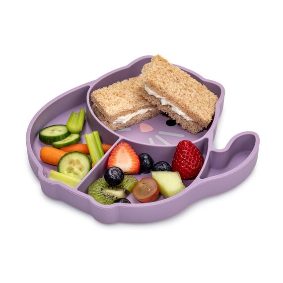 Melii Divided Silicone Suction Plate, Color: Purple