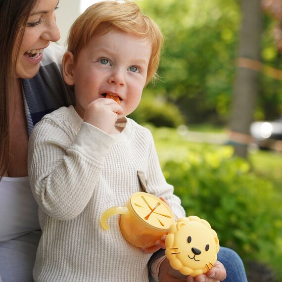 Melii Snack Container with Finger Trap, Color: yellow, 3 image