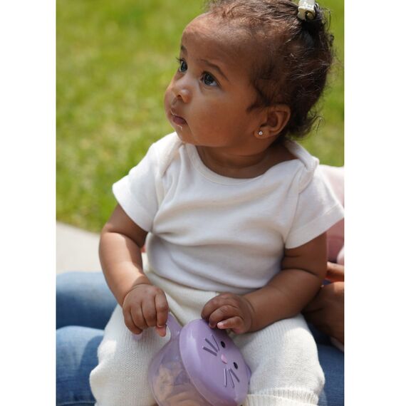 Melii Snack Container with Finger Trap, Color: Purple, 3 image