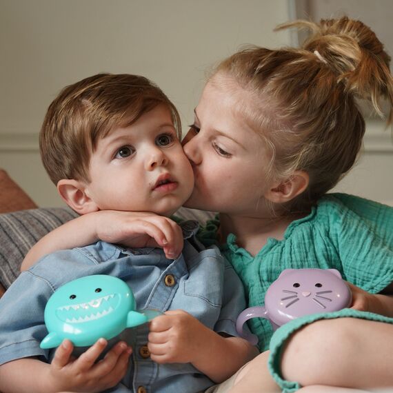 Melii Snack Container with Finger Trap, Color: Purple, 4 image