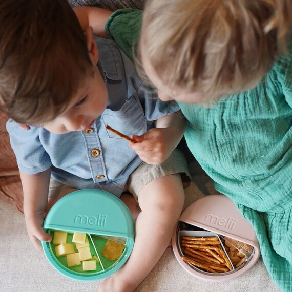 Melii Spin 3 Compartment Snack Container, Color: pink, 5 image