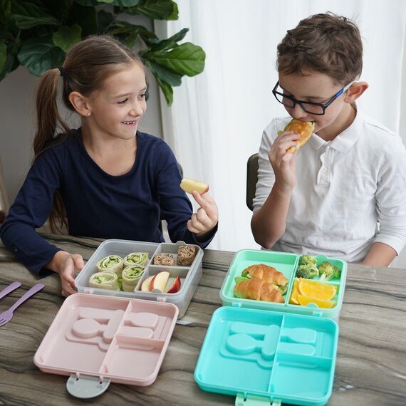 Melii 2 Tier Bento Lunch Box, Color: Turquoise, 5 image
