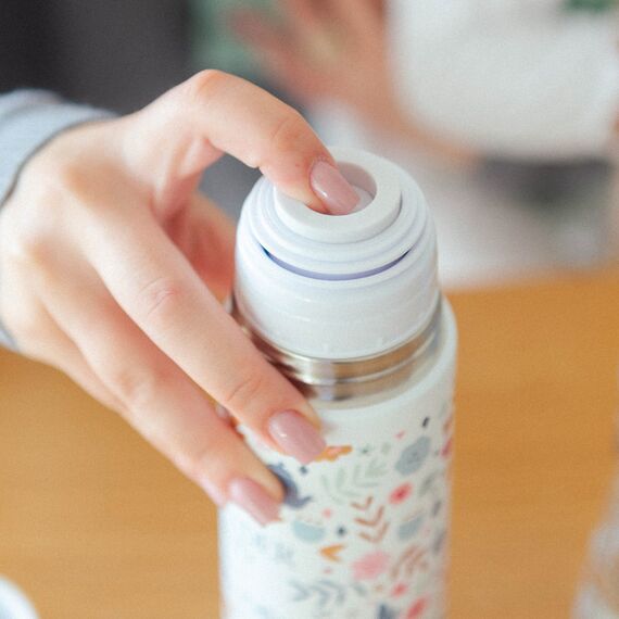 Suavinex Baby Thermos for Carrying Baby's Feedings Hot & Cold Beverages Maintain Temperature for Hours Hermetic Seal & Push-Button Closure 0M+ 500ml, Color: pink, 3 image