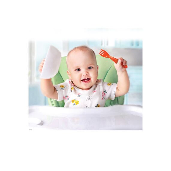 Babyjem Baby Spoon and Fork Set 12+ Months, Color: red, 2 image