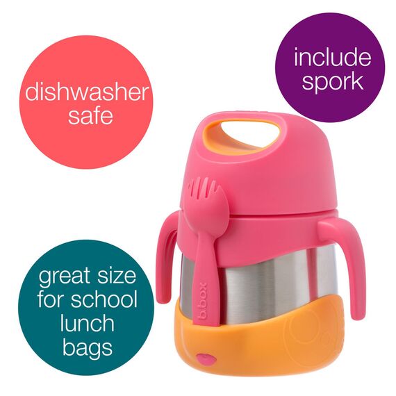 b.box Insulated Food Jar 335ml, Color: Strawberry Shake