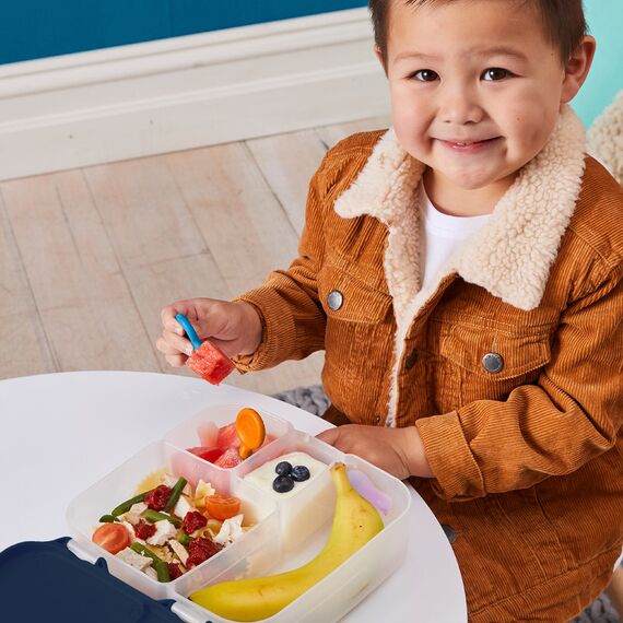 b.box Mini Flork 3 Pack Toddler Training Utensil Set - Pastel Sage/Silver/Pink, 4 image