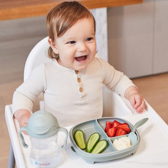 b.box 2 in 1 Suction Plate with Removable Divider, Color: Ocean, 5 image