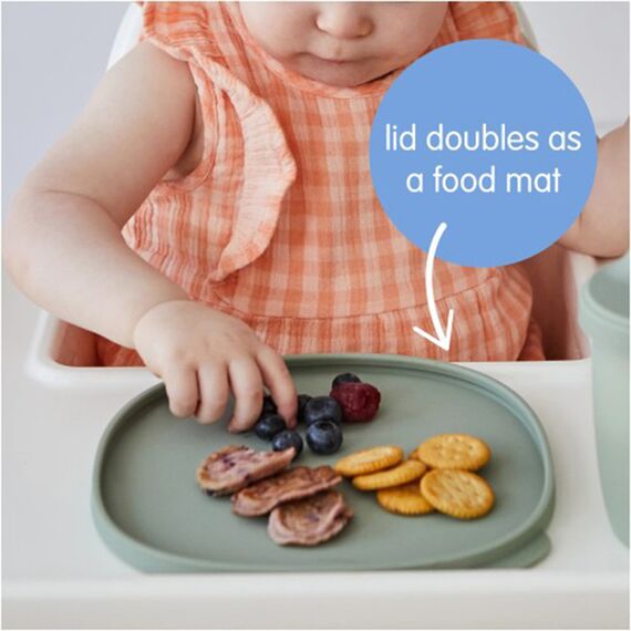 b.box Silicone Suction Plate with Lid , Color: Sage, 4 image