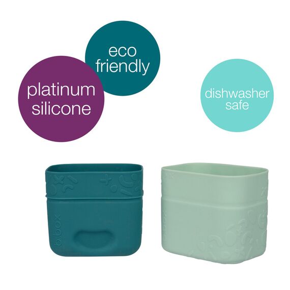 b.box Silicone Snack Cups 2 Pack, Color: Forest