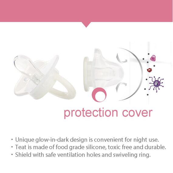 Farlin Glow-In-Dark Cherry Pacifier with Luminous Plug and Ring 6M+, 5 image