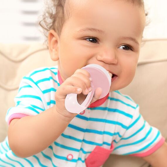 Babyjem Silicone Fruit & Vegetable Feeder 6+ Months, Color: pink, 5 image