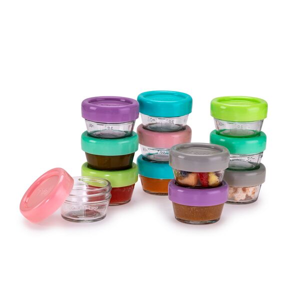 Melii Glass Food Storage Container 2oz Set of 12 pcs