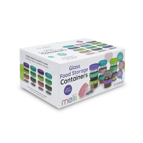 Melii Glass Food Storage Container 2oz Set of 12 pcs, 6 image