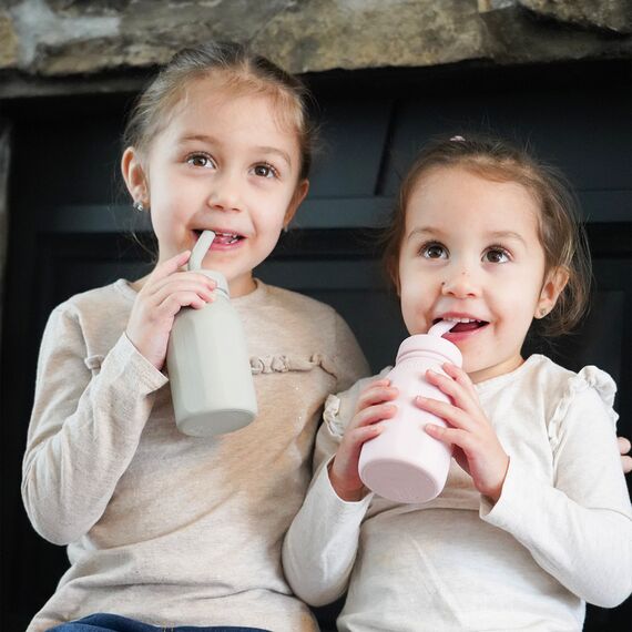 Melii Silicone Water Bottle with Straw 230 ml, Color: pink, 3 image