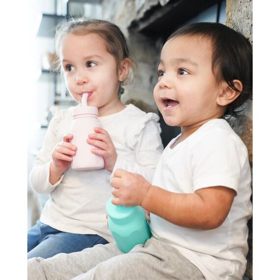 Melii Silicone Water Bottle with Straw 230 ml, Color: Turquoise, 3 image