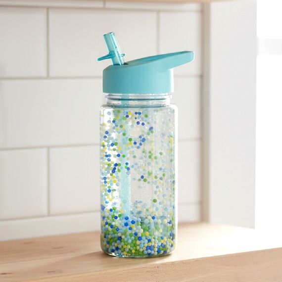 Melii Double Wall Water Bottle Foam Balls 300ml, Color: Blue, 2 image