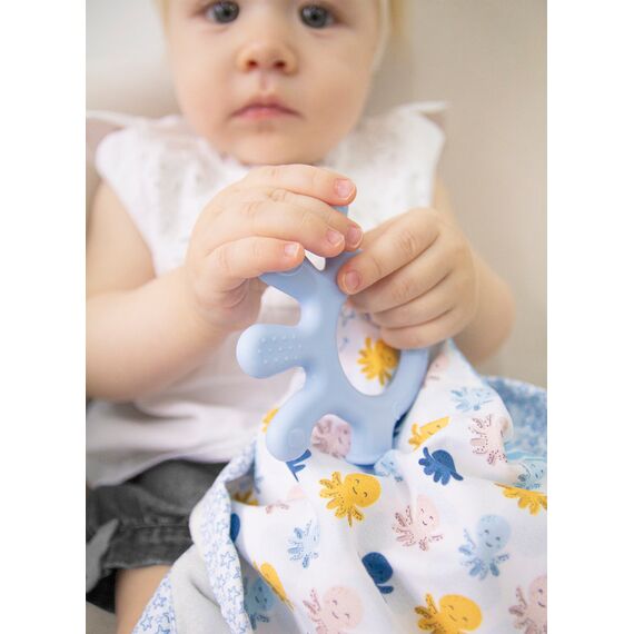 Babyjem Relaxing Cloth with Patchwork Teether 0+ Months - Blue, 2 image