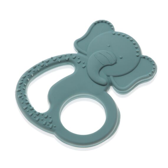 BabyJem Silicone Elephant Teether with Stainless Steel Core, Color: Mint, 3 image