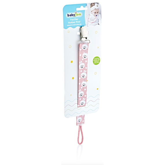 Babyjem Print Pacifier Holder 0+ Months, Color: pink, 2 image