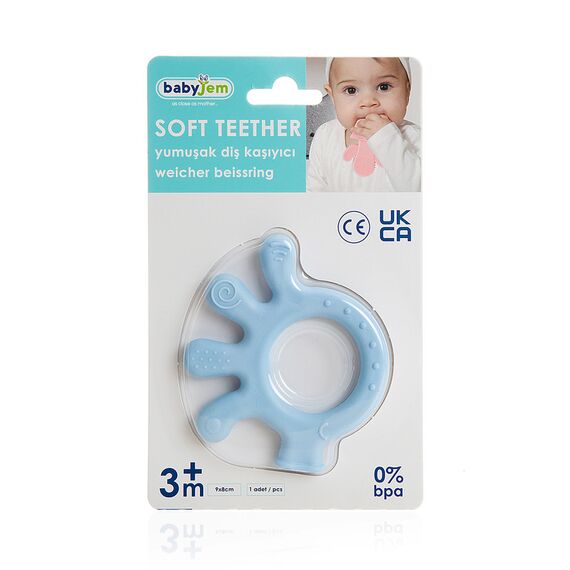 BabyJem Baby Teether Octopus, Color: Blue, 6 image