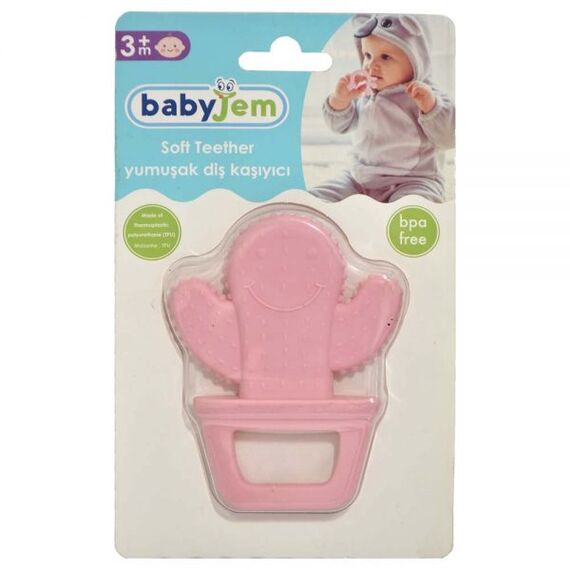 Babyjem Cactus Teether 3+ Months, Color: pink, 4 image