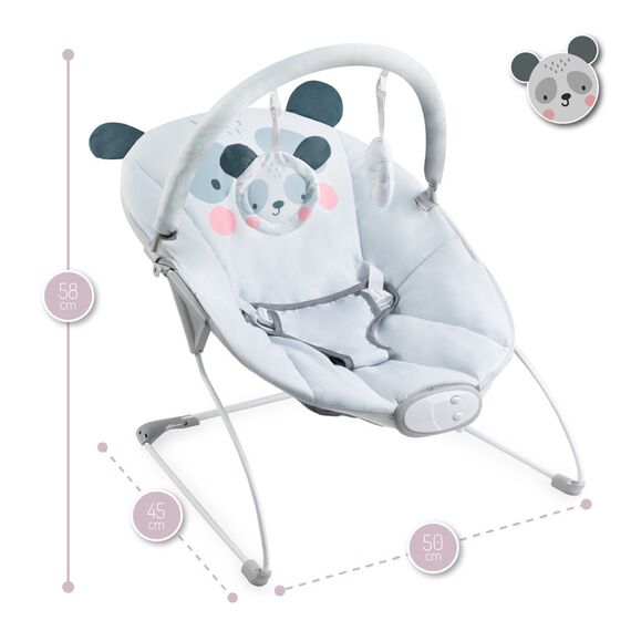 MoMi Glossy Baby Bouncer, Color: Grey, 3 image
