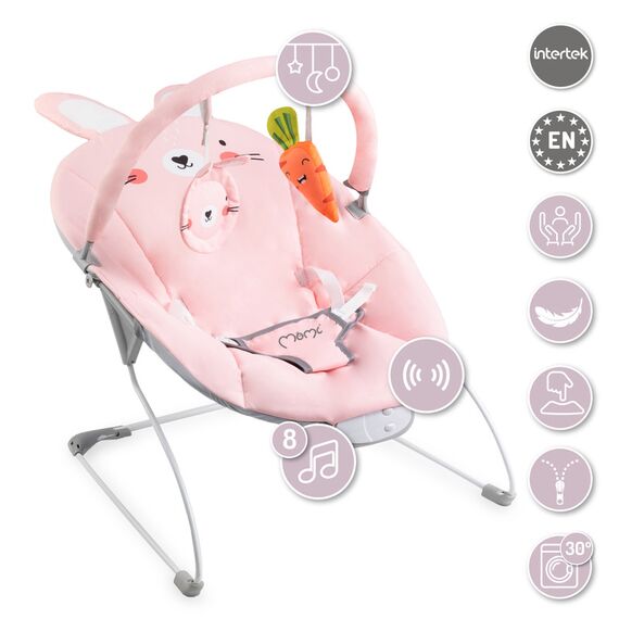 MoMi Glossy Baby Bouncer, Color: pink, 3 image