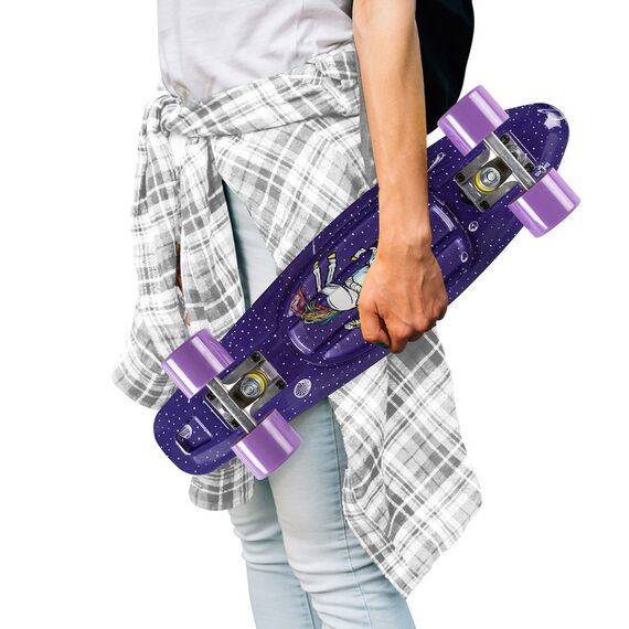 MoMi Qkids Galaxy Skateboard, Color: Purple, 4 image