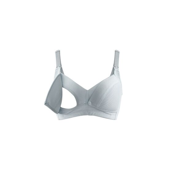 Okus Comfy Cotton Maternity & Nursing Bra, Color: Light Grey, Maternity Size: S