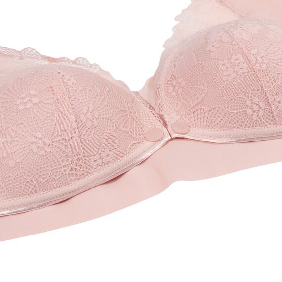 Okus Pretty Lace Maternity & Nursing Bra, Color: pink, Maternity Size: M, 3 image