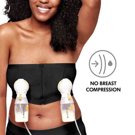 Medela Easy Expression Hands-Free Pumping Bra, Color: Black, Maternity Size: L, 4 image