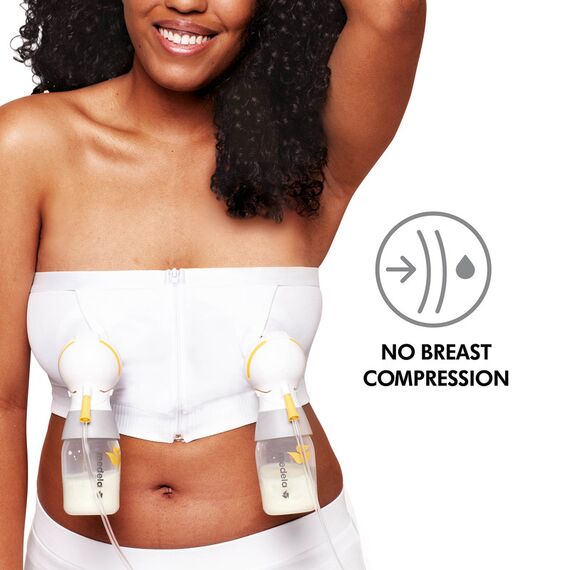Medela Easy Expression Hands-Free Pumping Bra, Color: White, Maternity Size: S, 3 image