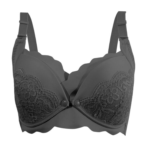 Okus Elegant Seamless Maternity & Nursing Bra, Color: Black, Maternity Size: M, 5 image