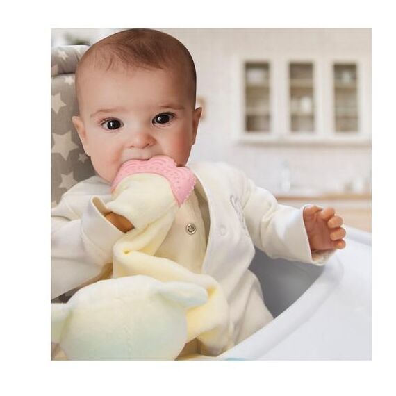 Babyjem Sleeping Friend Teether 0+ Months, Color: Ecru & Pink, 4 image