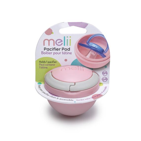 Melii Pacifier Pod Pacifier Holder Case, Color: Pink & Grey, 3 image