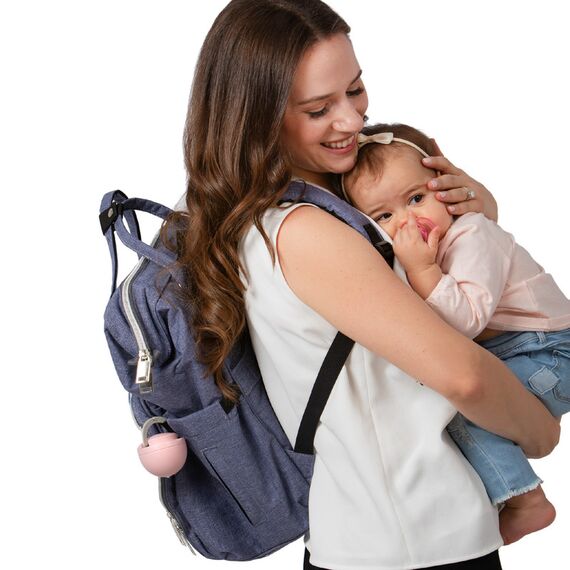 Melii Pacifier Pod Pacifier Holder Case, Color: Pink & Grey, 4 image