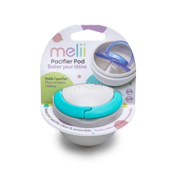 Melii Pacifier Pod Pacifier Holder Case, Color: Grey & Blue, 3 image