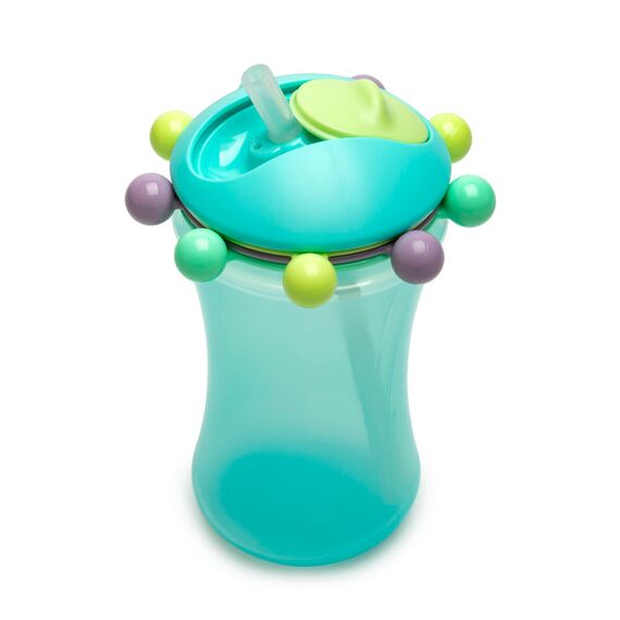 Melii Abacus Straw Sippy Cup 340 ml 2 Pcs, Color: Turquoise & Green, 3 image