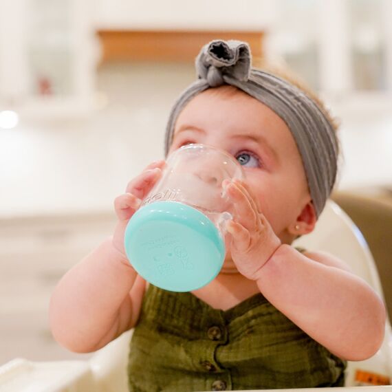 Melii Double Walled Bear Plastic Cup 145 ml 2 Pcs, Color: Turquoise & Green, 5 image