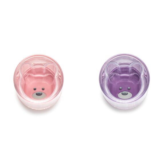 Melii Double Walled Bear Plastic Cup 145 ml 2 Pcs, Color: Purple & Pink, 2 image