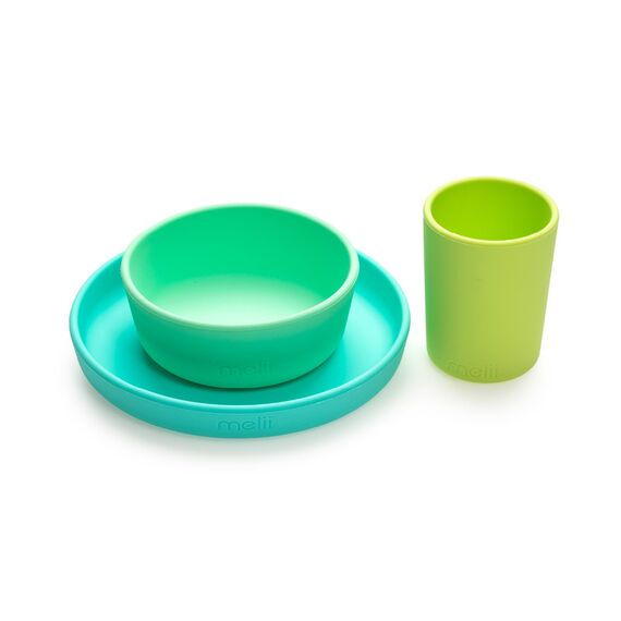 Melii Silicone Meal Set Plate Bowl & Cup 3 Pcs, Color: Multicolor, 3 image