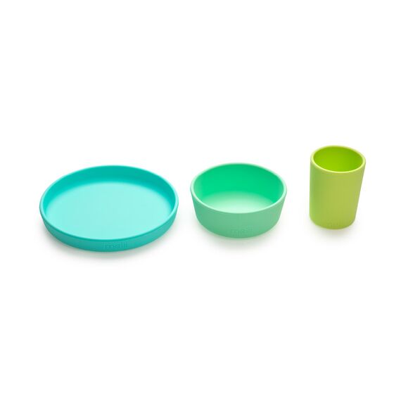 Melii Silicone Meal Set Plate Bowl & Cup 3 Pcs, Color: Multicolor, 4 image