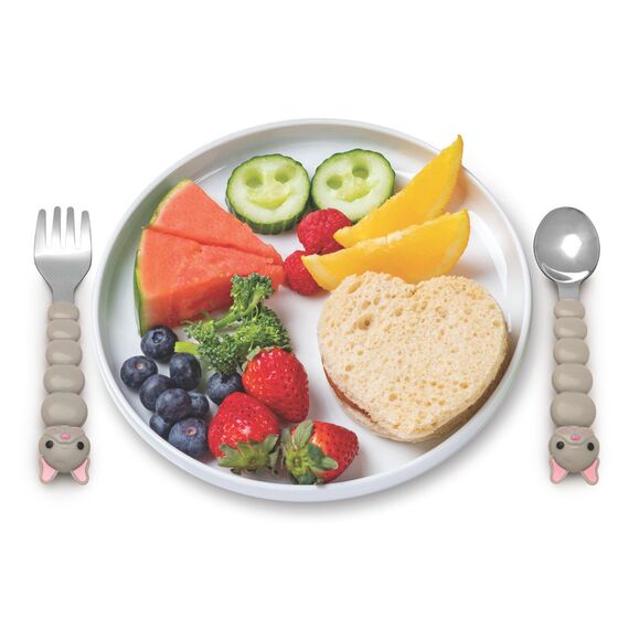 Melii Spoons & Forks Set Cat & Bulldog 4 Pcs, Color: Purple & Grey, 3 image