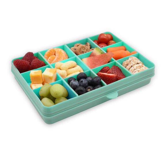 Melii Snackle Food Container with Removable Divider 118 ml, Color: Turqouise, 3 image