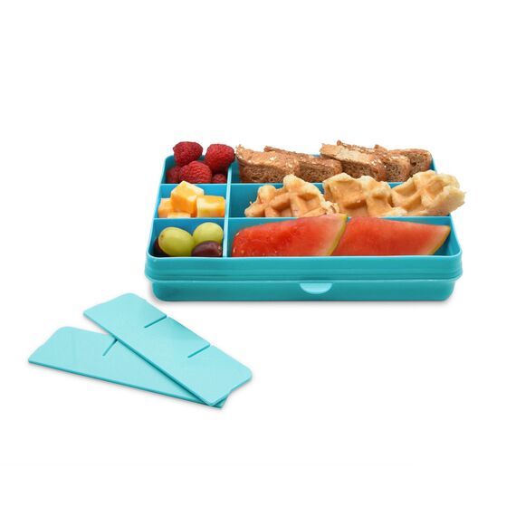 Melii Snackle Food Container with Removable Divider 118 ml, Color: Turqouise, 4 image