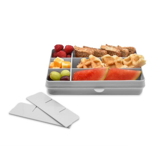 Melii Snackle Food Container with Removable Divider 118 ml, Color: Light Grey, 3 image