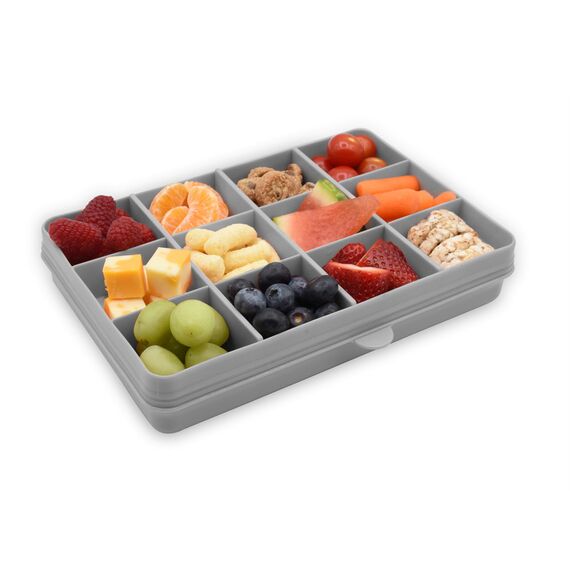 Melii Snackle Food Container with Removable Divider 118 ml, Color: Light Grey, 4 image
