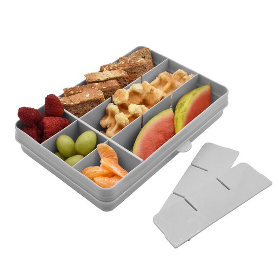Melii Snackle Food Container with Removable Divider 118 ml, Color: Light Grey, 5 image