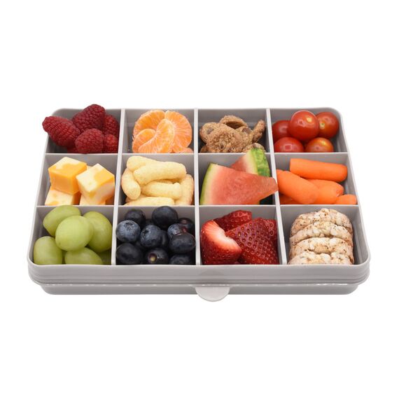 Melii Snackle Food Container with Removable Divider 118 ml, Color: Light Grey, 6 image