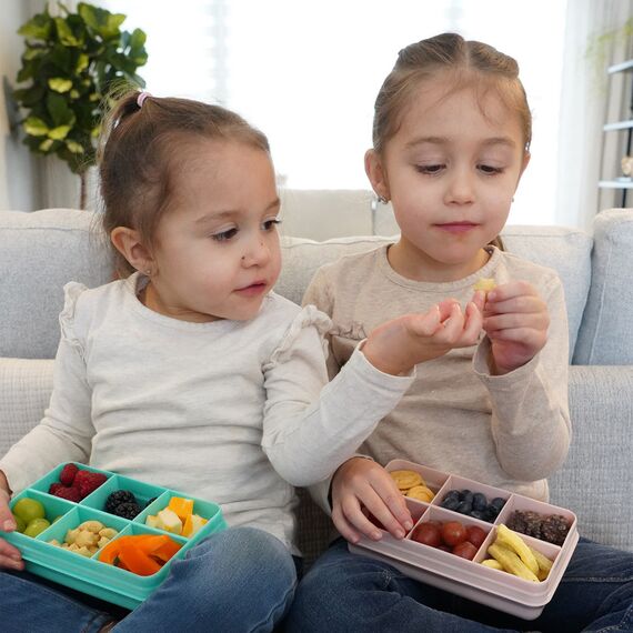 Melii Snackle Food Container with Removable Divider 118 ml, Color: Turquoise, 4 image